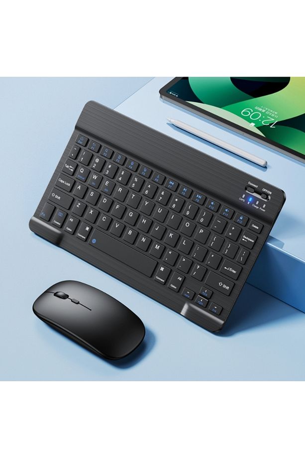 Akıllı Klavye ve Mause Seti Taşınabilir Şarj Edilebilir Kablosuz Bluetooth Tüm Cihazlara Uyumlu - 5