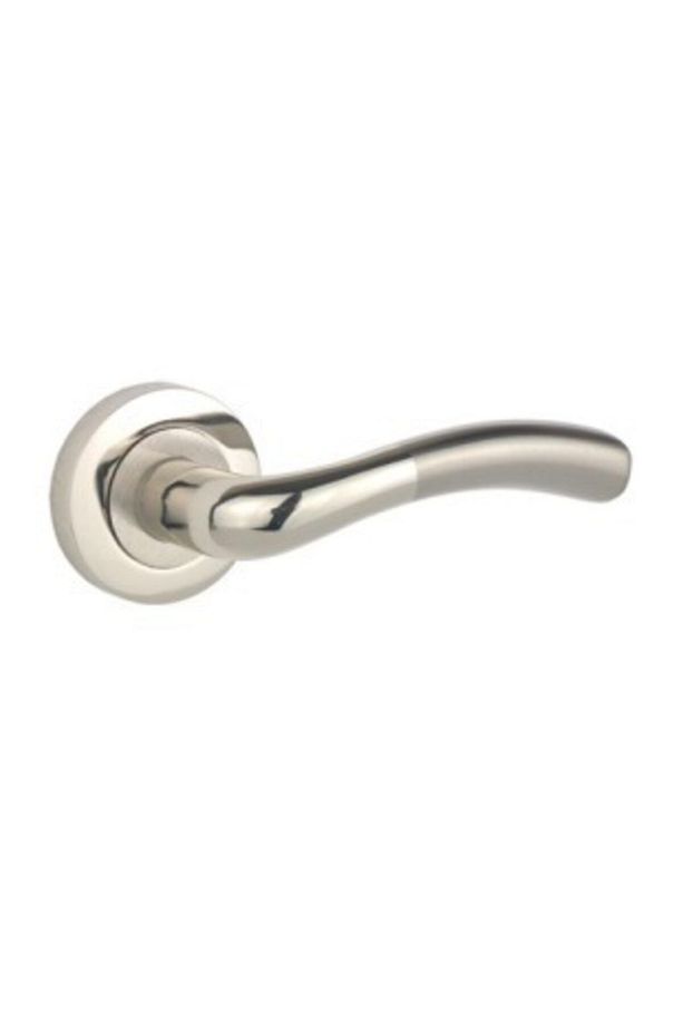 Makro Kapı Kolu ( Wc - Banyo ) Yuvarlak Rozetli Nikel - Saten - 3