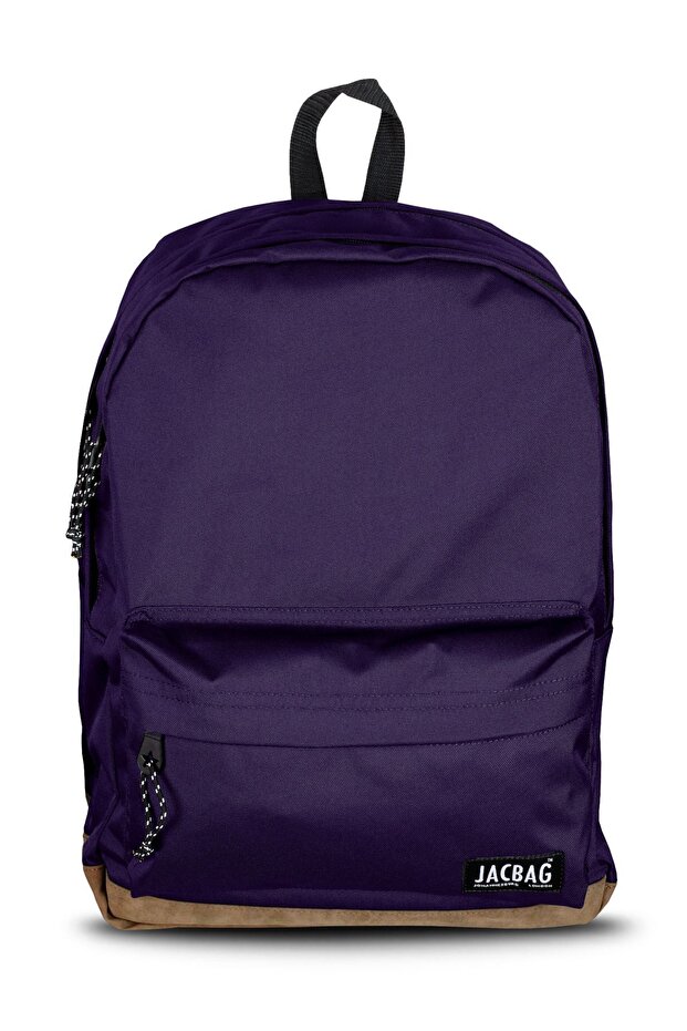 Campus-Leather Base Double Compartment Backpack - 2