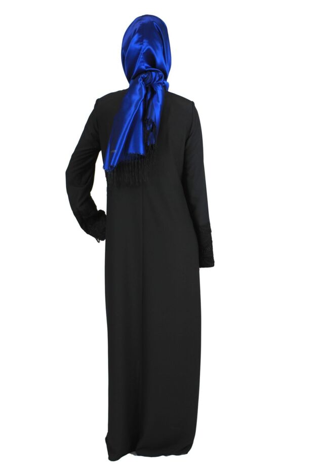 قوس Ferace أسود مع سحاب أمامي من الدانتيل - 3