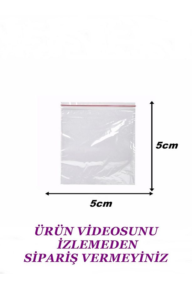 750 Adet 5x5 Cm Kilitli Poşet , Kilitli Naylon Torba , Şeffaf Ambalaj Poşeti , Kına Çerez Poşeti - 1