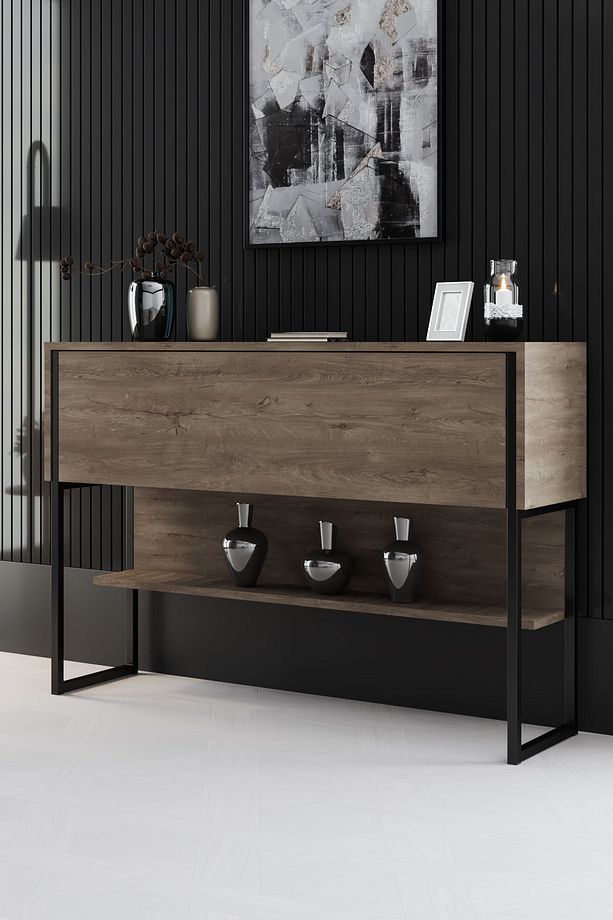 LUXE DRESUAR DEMİR AYAKLI SİYAH CEVİZ - 1