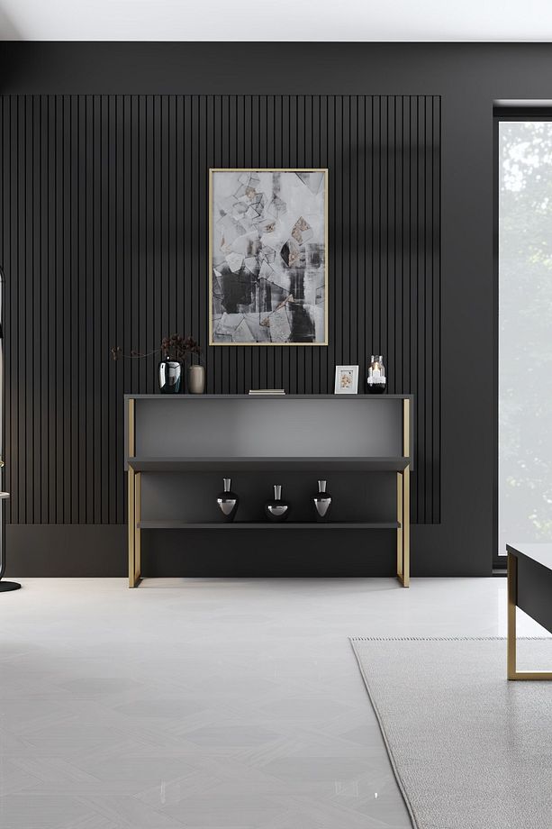 LUXE DRESUAR DEMİR AYAKLI GOLD ANTRASİT - 5