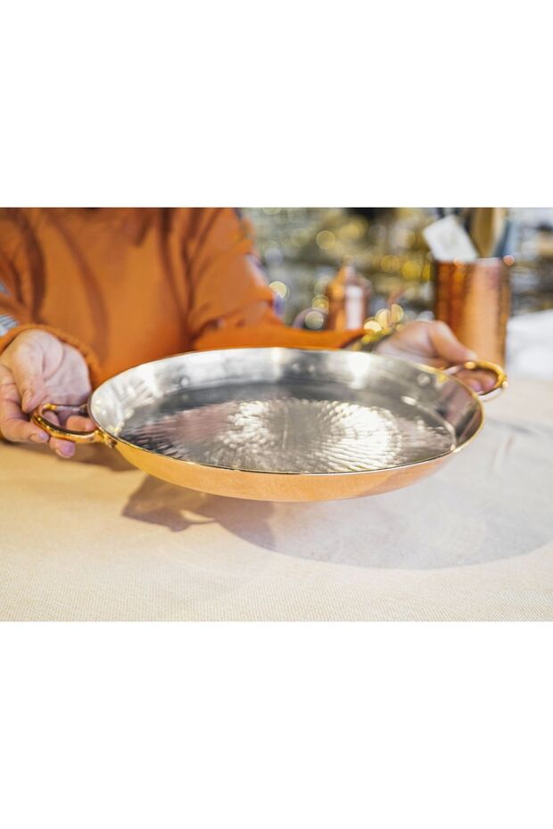 Copper Baking Tray Round Tube Handle Model