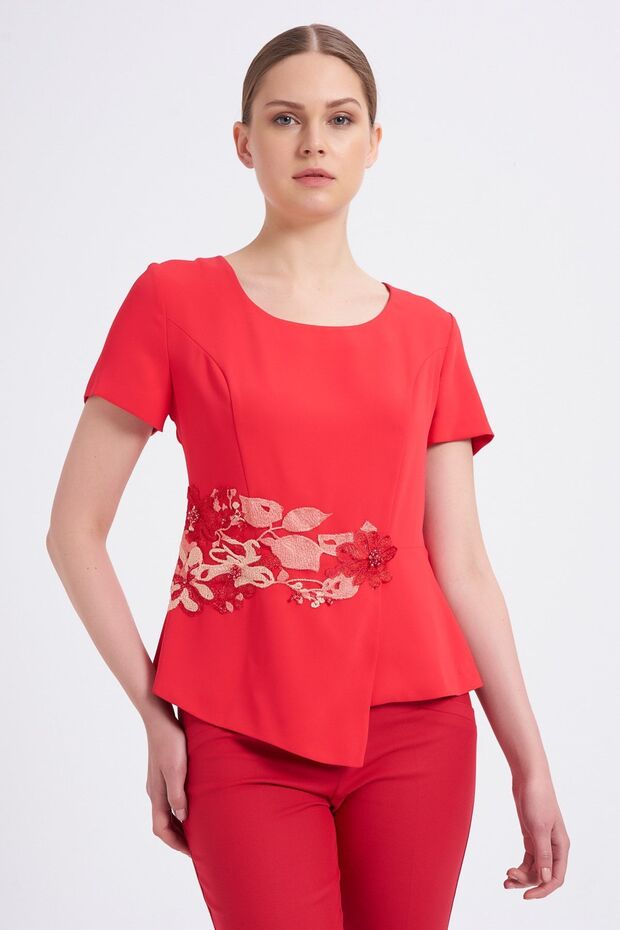 Blz-nakış Işlemeli Bluz - 1