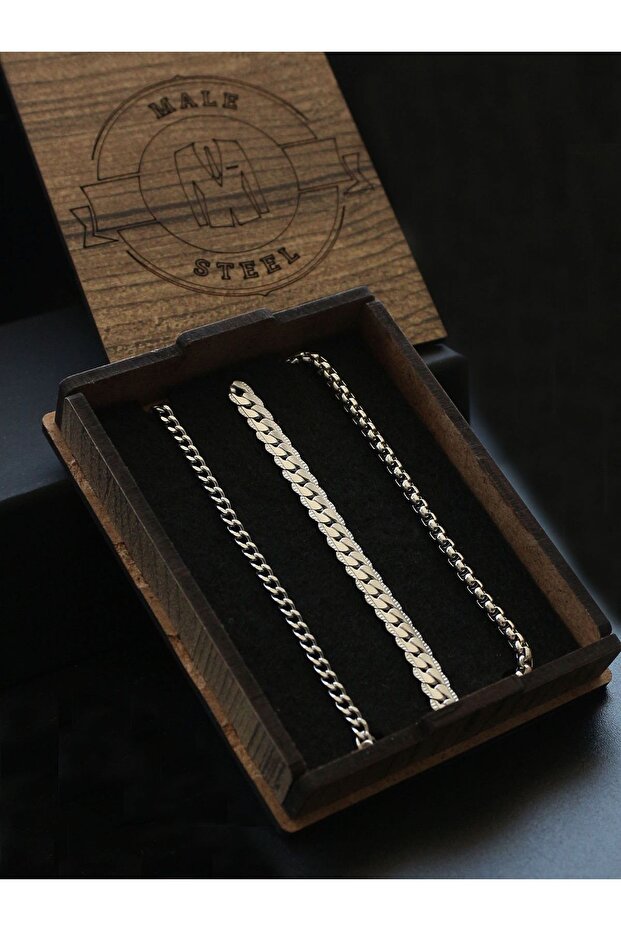 Stainless Steel Bracelet Set, Non-Tarnishing, Comes in a Special Box