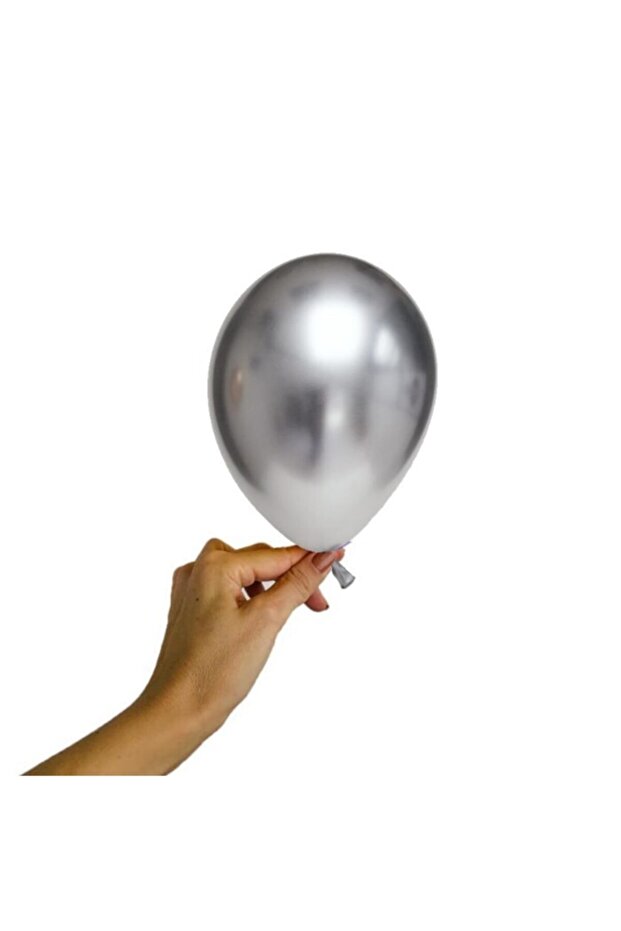 50 Pieces Mini Water Balloon Silver Chrome Balloon
