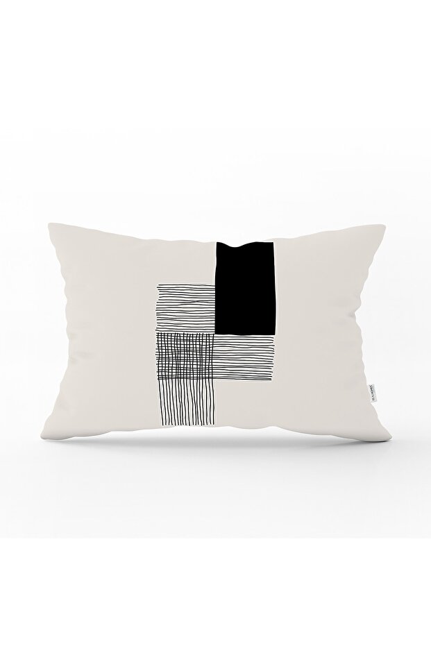 Digital Printed Decorative Rectangular Throw Pillow Cover with Abstract Style Onedraw Drawing
