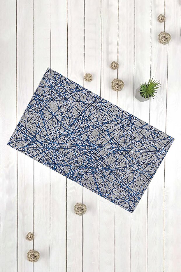 Complex Line Blue Gray Multi-Purpose Decorative Door Mat - 1