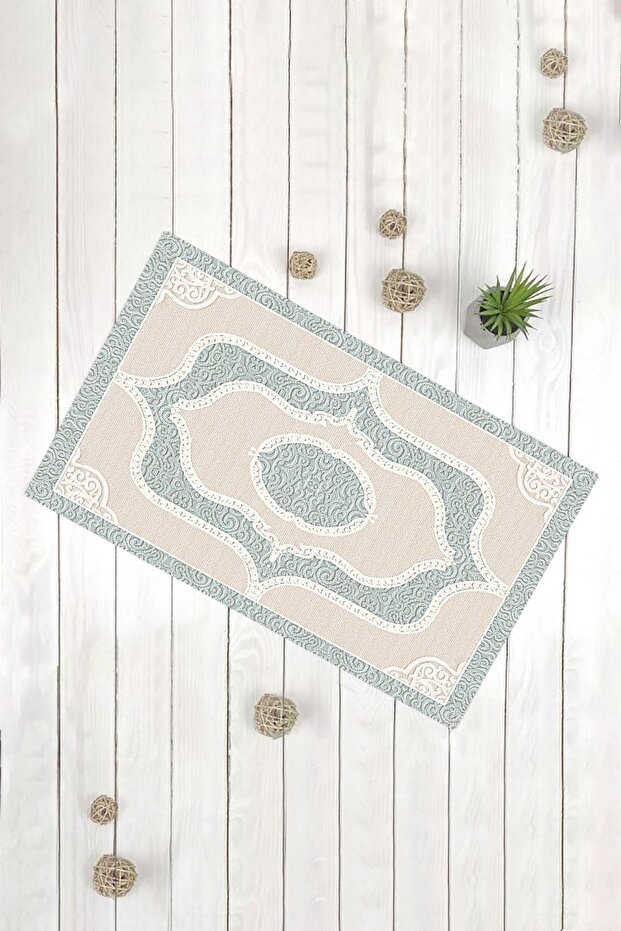 سجادة باب مزخرفة متعددة الأغراض بتصميم كلاسيكي بلون النعناع - 1