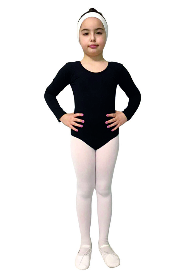 Black Long Sleeve Ballet Swimsuit