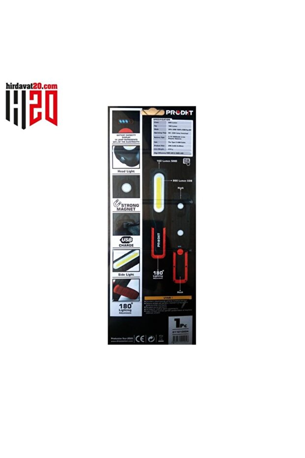 800 Lümen Mıknatıslı Kancalı Çalışma Lambası D11010004 - 3