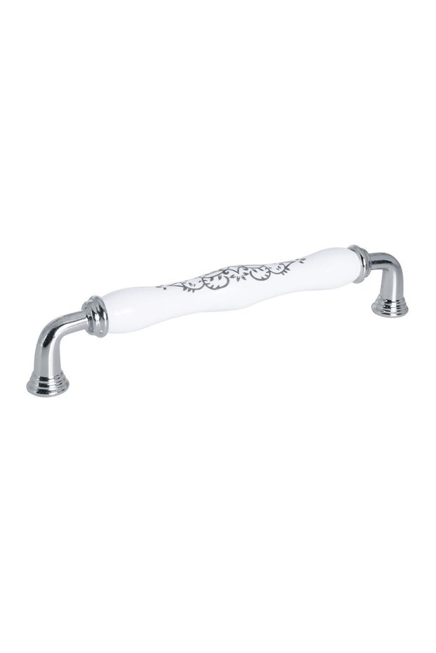 Porcelain Handle Cabinet Drawer Furniture Kitchen- Handle Sapphire 160mm-chrome-white-stk070