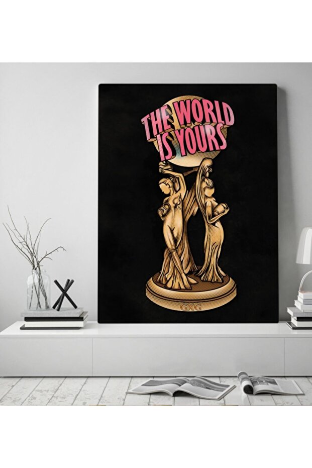 Gift The World Is Yours Designed Canvas Painting 50x70cm-2