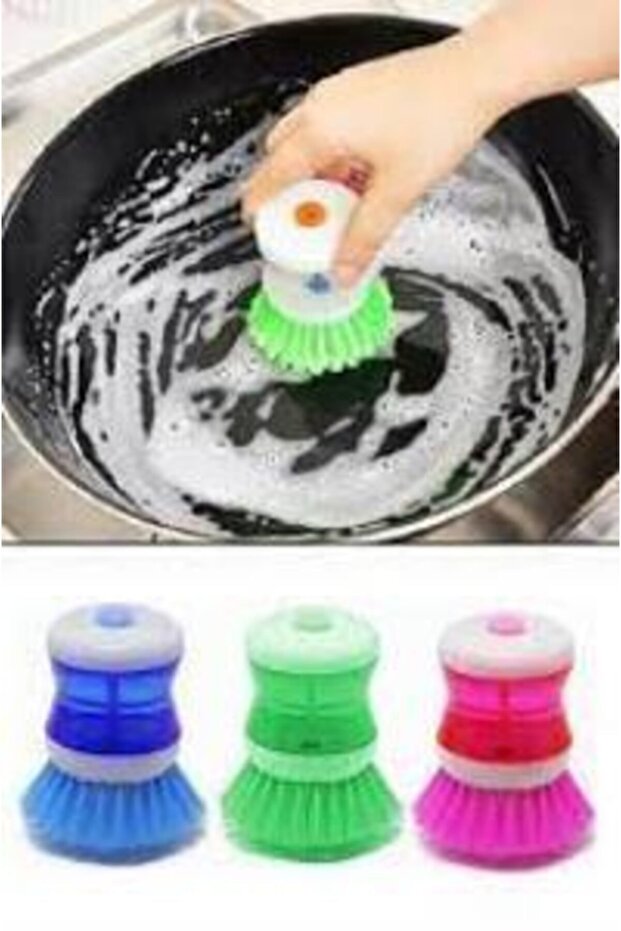 Pot Pan Plate with Detergent Tank Dishwashing Brush Sponge
