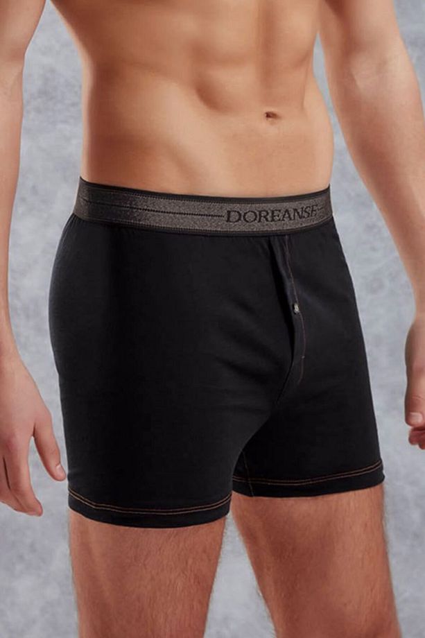 Erkek Pamuk Dikişsiz Düğmeli Normal Paça Boxer 1520 - 3
