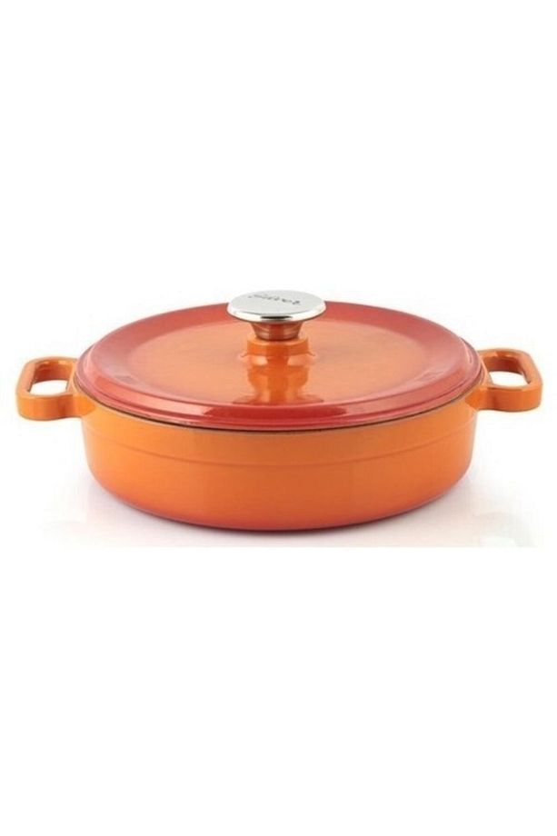 Cusinero 24 Cm Döküm Yayvan Tencere Turuncu ( Ekmek Yapmaya Uygundur) - 1