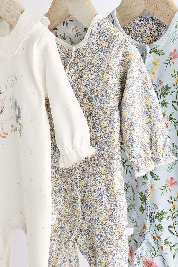 100 Cotton White Duck Patterned 3 Piece sleep suit - 3