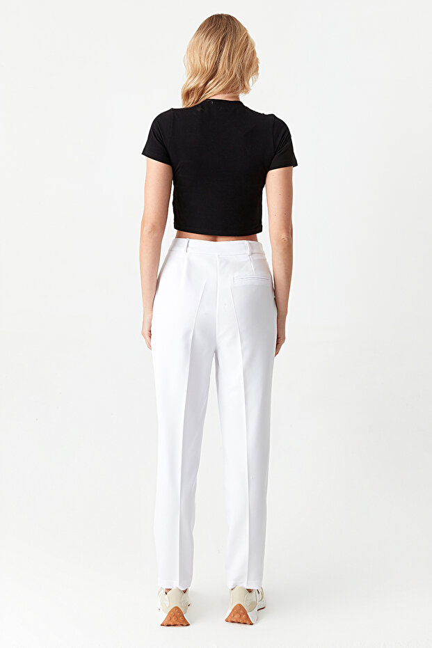 Kadın Beyaz Cigarette Pantolon - 2