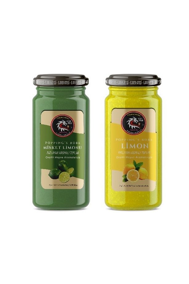 2 Ürün Bir Arada Bubble Tea Incileri Limon Ve Misket Limonu 2 X 250 Gr.-popping Boba -bubble Tea - 1