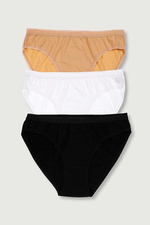 Women's Mixed Color 3 Pack Bikini Panties ELF568T0635CCM3