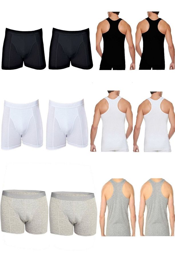 Erkek 6 Adet Sporcu Atlet 6 Adet Elastan Boxer - 12li Paket - 2