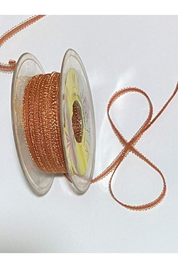 Sedef Pıtırcık Hand Embroidered Ribbon Ribbon. 5 Meters. Copper.