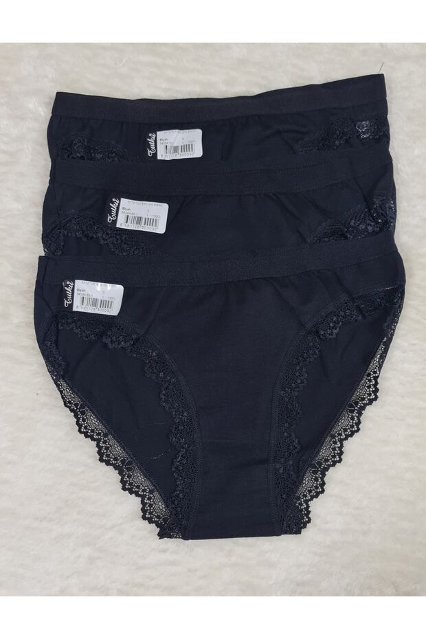 Pack of 3 Black Leg Lace Light Bikini Panties