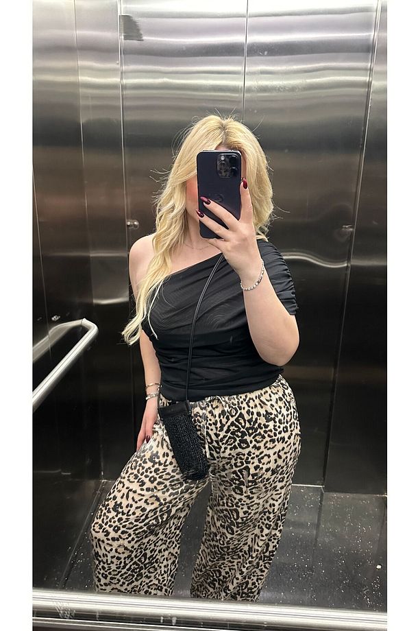 Siyah Tek Omuz Tül bluz - 4