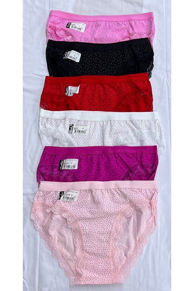 Women's Laced Multicolor Panties 6-Piece Set