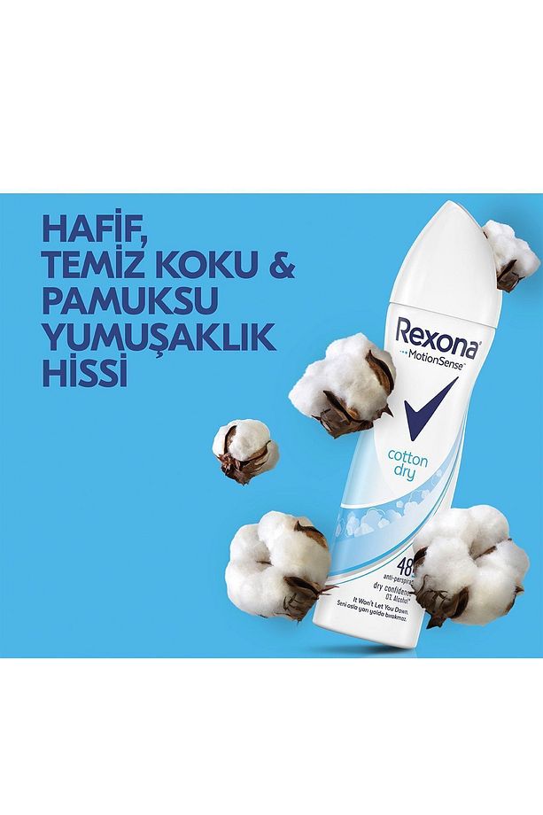 Kadın Sprey Deodorant Cotton Dry 150 ml x3 Adet - 5
