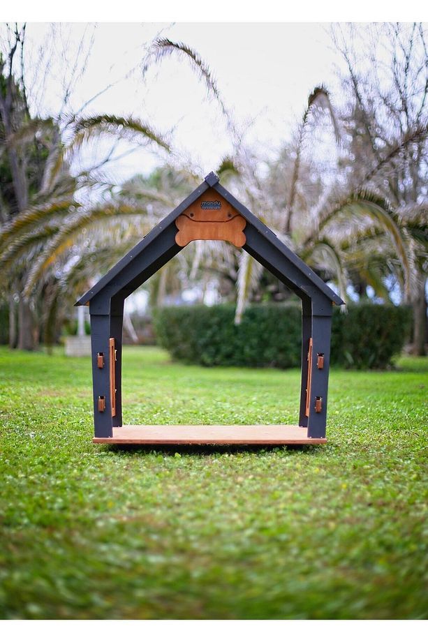 Isı Yalıtımlı Ahşap Köpek Kulübeleri Için Ekstra Gölgelik Çatı Ve Taban (veranda) Large - 2