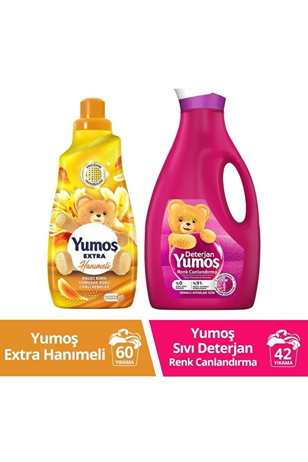 Extra Hanımeli Konsantre Yumuşatıcı 1440 ml Renkli Giysiler Için Deterjan 2520 ml - 1