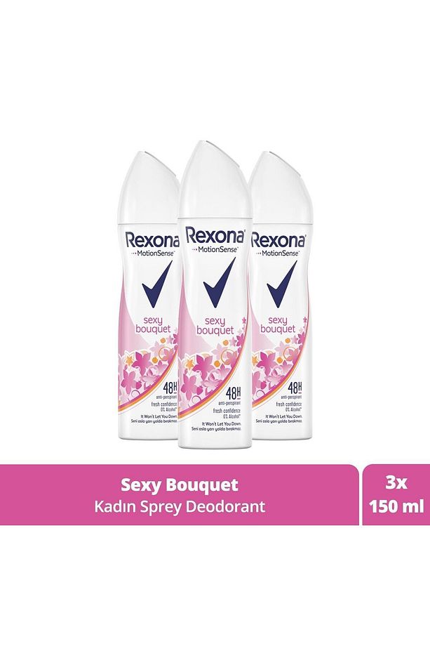 Kadın Sprey Deodorant Sexy Bouquet Ter Kokusuna Karşı Koruma 150 Ml X3 Adet - 1
