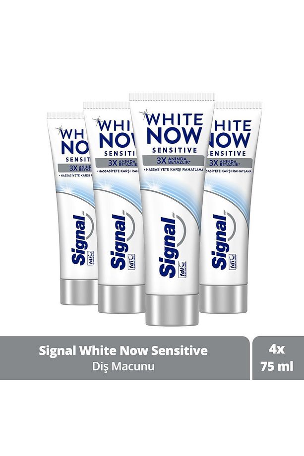 White Now Sensitive Hassas Dişler Için Beyazlatıcı Diş Macunu 75ml X4 - 1