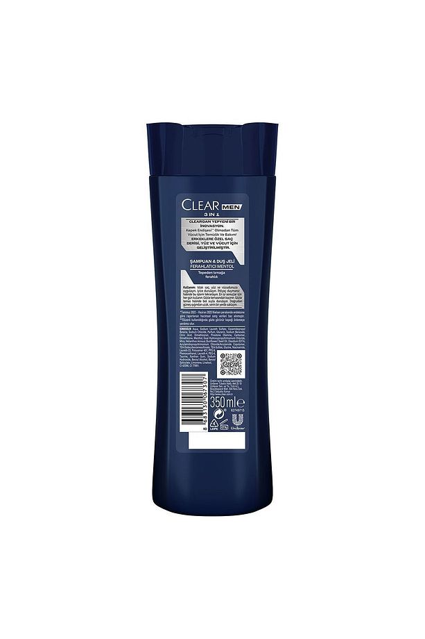 Men 3 in 1 Şampuan & Duş Jeli Ferahlatıcı Mentol Saç Yüz Vücut İçin 350 ml - 8