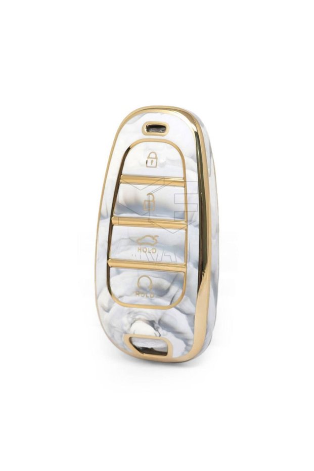 Luxury Hyundai 2021-22 New Tucson Santa Fe Nano Key Case with Marble Pattern Gold Gold Color