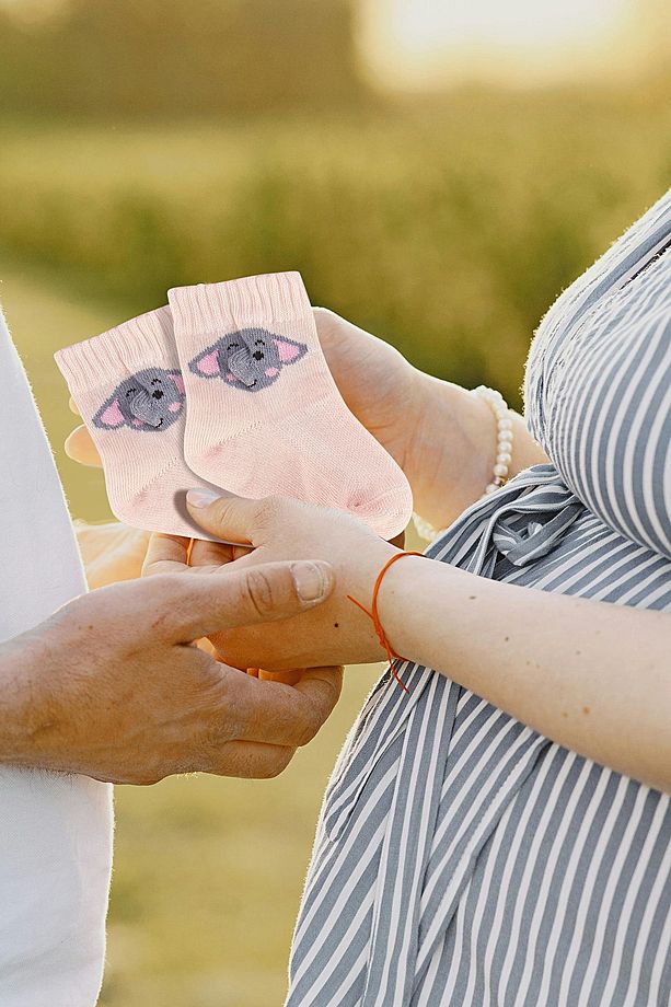 3'lü Sevimli Dostlar Kutulu Premium Organik Pamuk Unisex Bebek Çorabı - 3