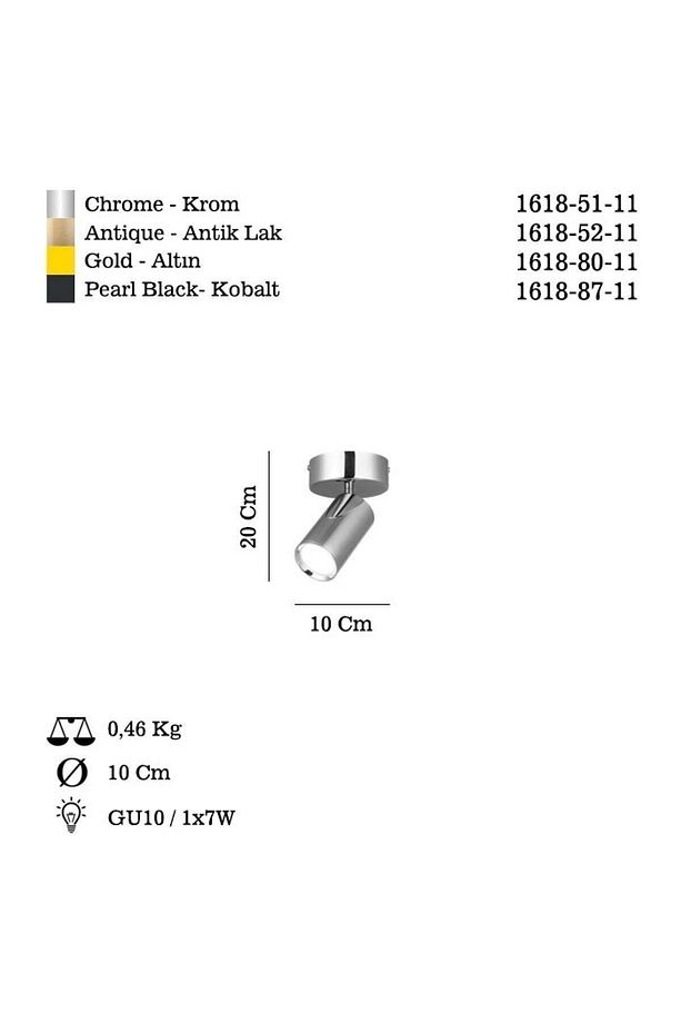 Lıpale Tekli Kobalt Plafonyer 1xgu10 - 4