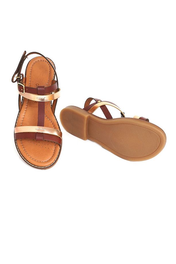 Çocuk Kahverengi Hakiki Deri Sandalet 3y5zs65911 - 5