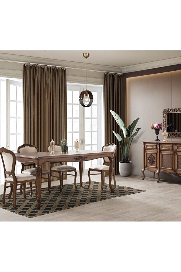 Manya Tekli Ahşaplı Antik Lak Avize 1xe27 - 2