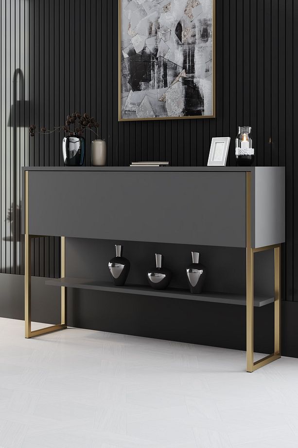 LUXE DRESUAR DEMİR AYAKLI GOLD ANTRASİT - 1
