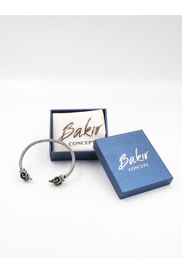 Bakır Bileklik Koç Başlı Model Gümüş Kaplama - 5