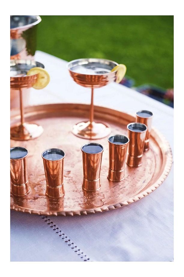 Bakır Shot Bardağı / Bakır Jıgger 2'lı Set - 3