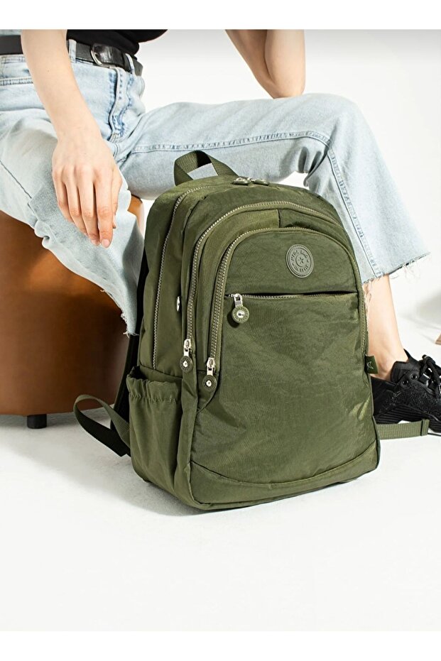 Mega Large Size Multi-Compartment Green School Backpack - 5