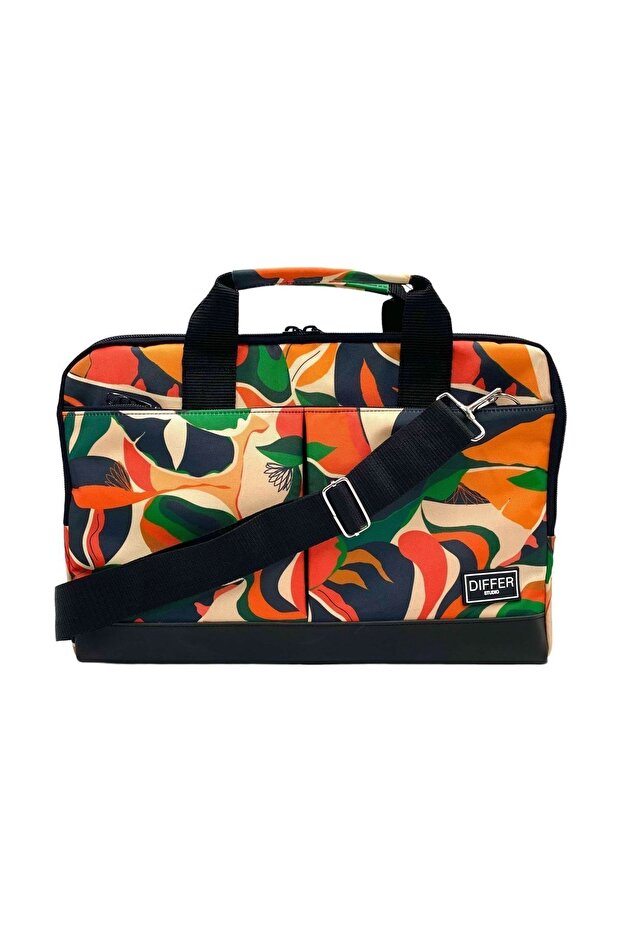 15.6'' Inch Orange Abstract Leaf Pattern Laptop/macbook/notebook/computer/briefcase - 2