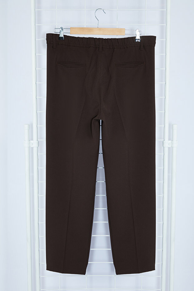 Kahverengi Pileli Klasik Baggy Fit Kumaş Pantolon TMNSS24PL00024 - 9