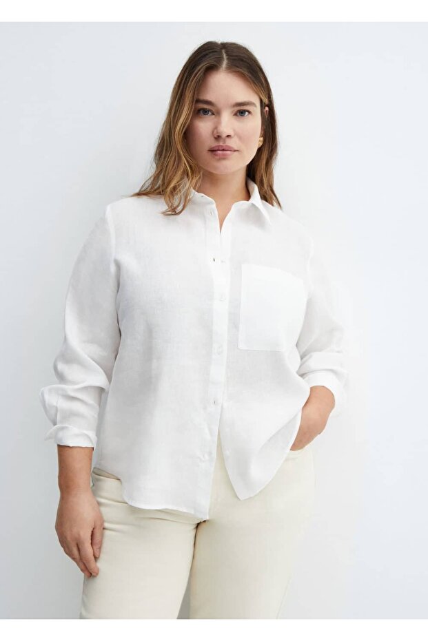 %100 keten gömlek - 7