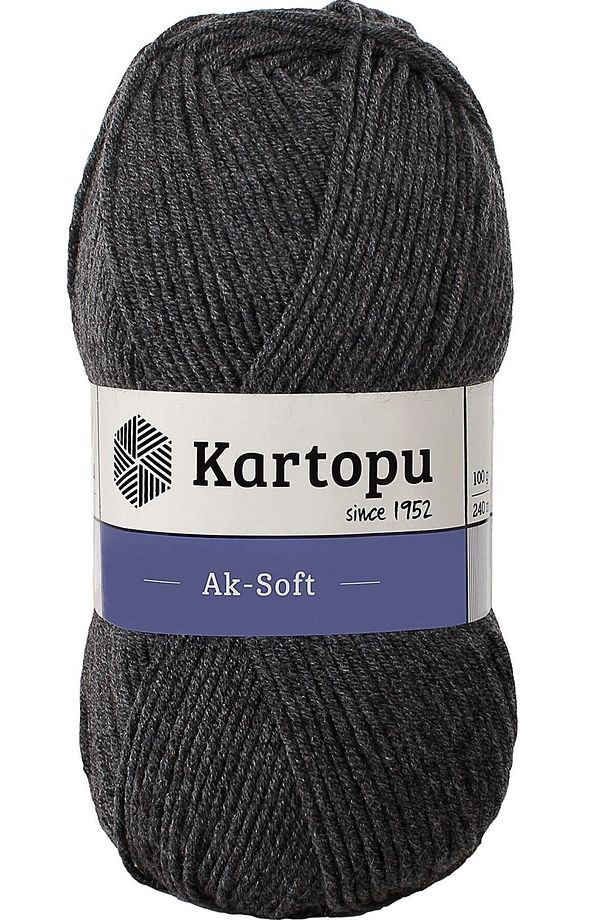 Aksoft El Örgü Ipi Füme Gri Örgü Ipi K1003 - 1