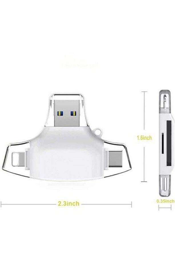 Hc06 Lightning Usb Type-c Micro To Sd Tf Kart Okuyucu Çevirici Hub Adapter - 4
